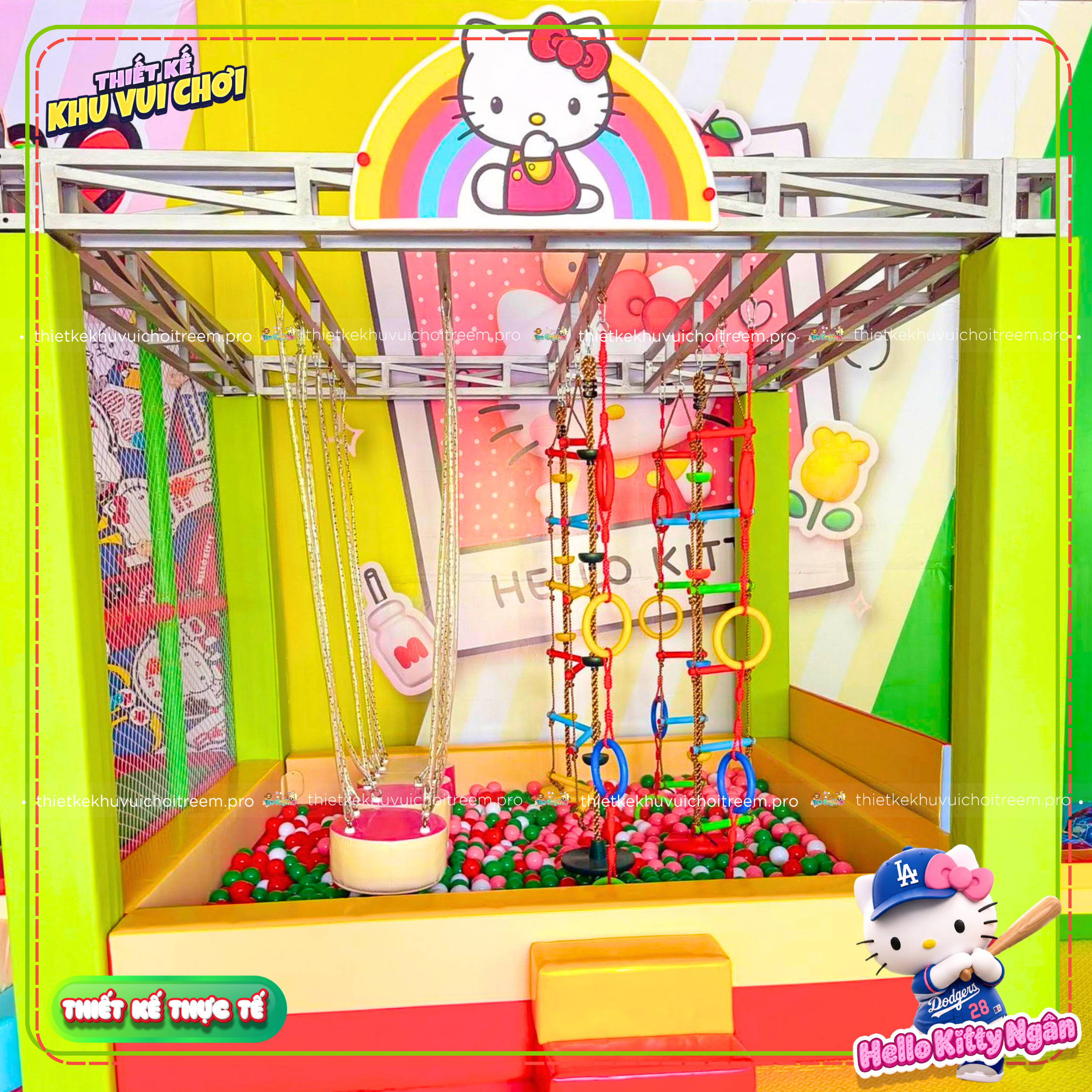 Khu vực sasuke của dự án thiết kế khu vui chơi Vĩnh Long - Hello Kitty Ngân