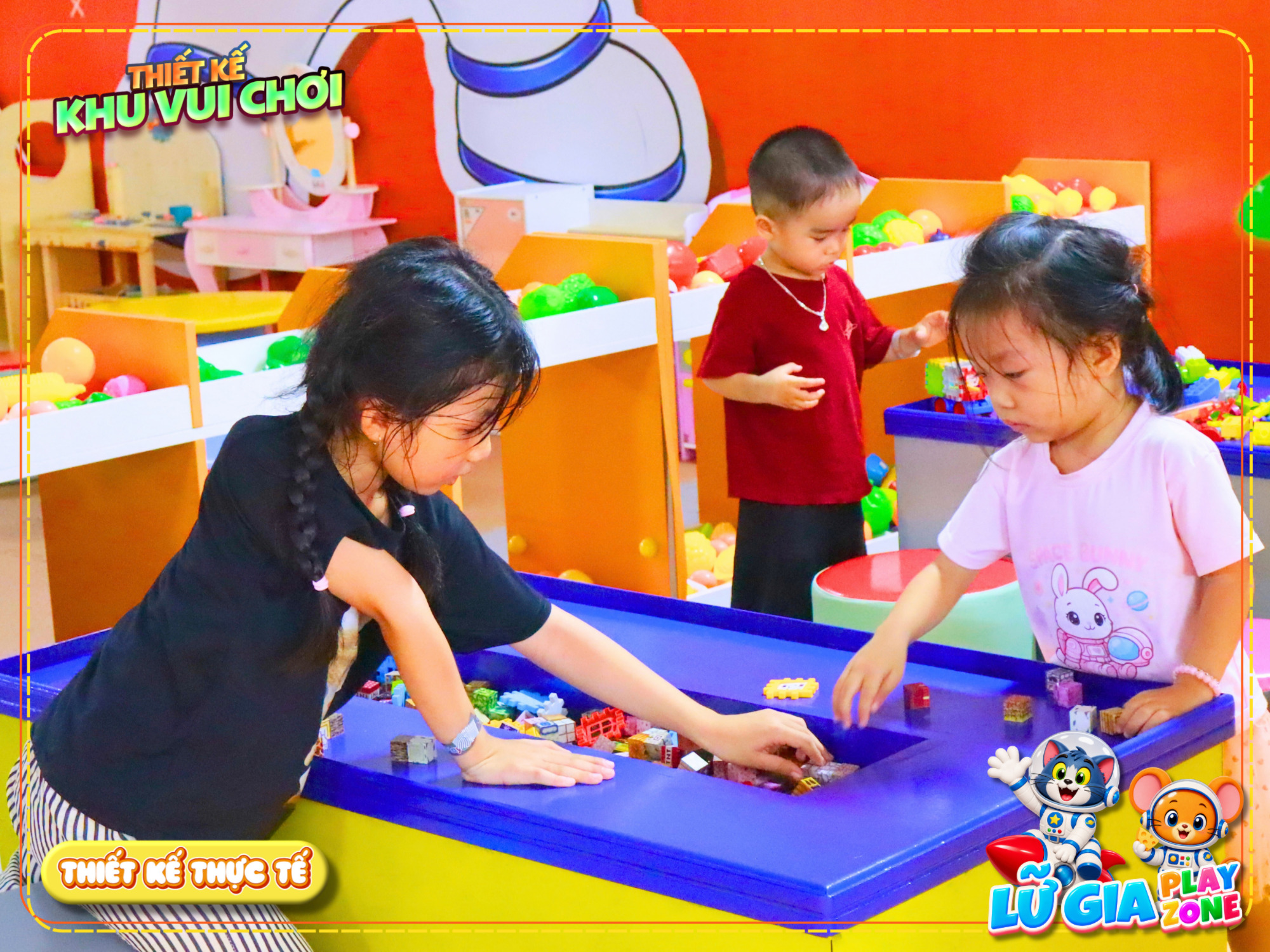 Bàn xếp lego của dự án thiết kế khu vui chơi Cần Thơ - Lữ Gia Playzone