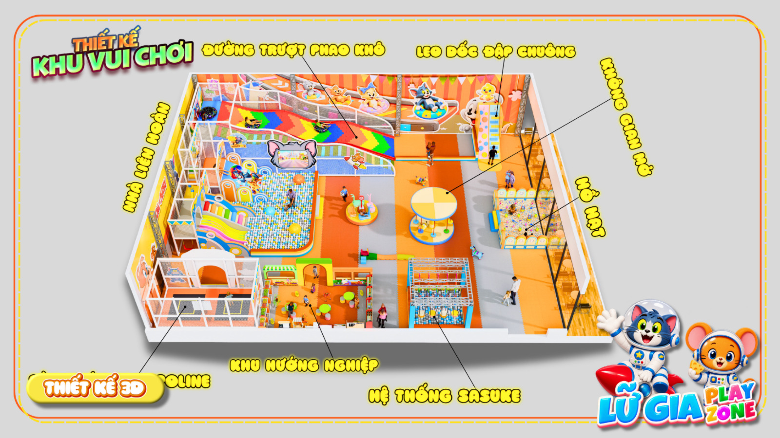 Kết cấu mô hình của dự án thiết kế khu vui chơi Cần Thơ - Lữ Gia Playzone