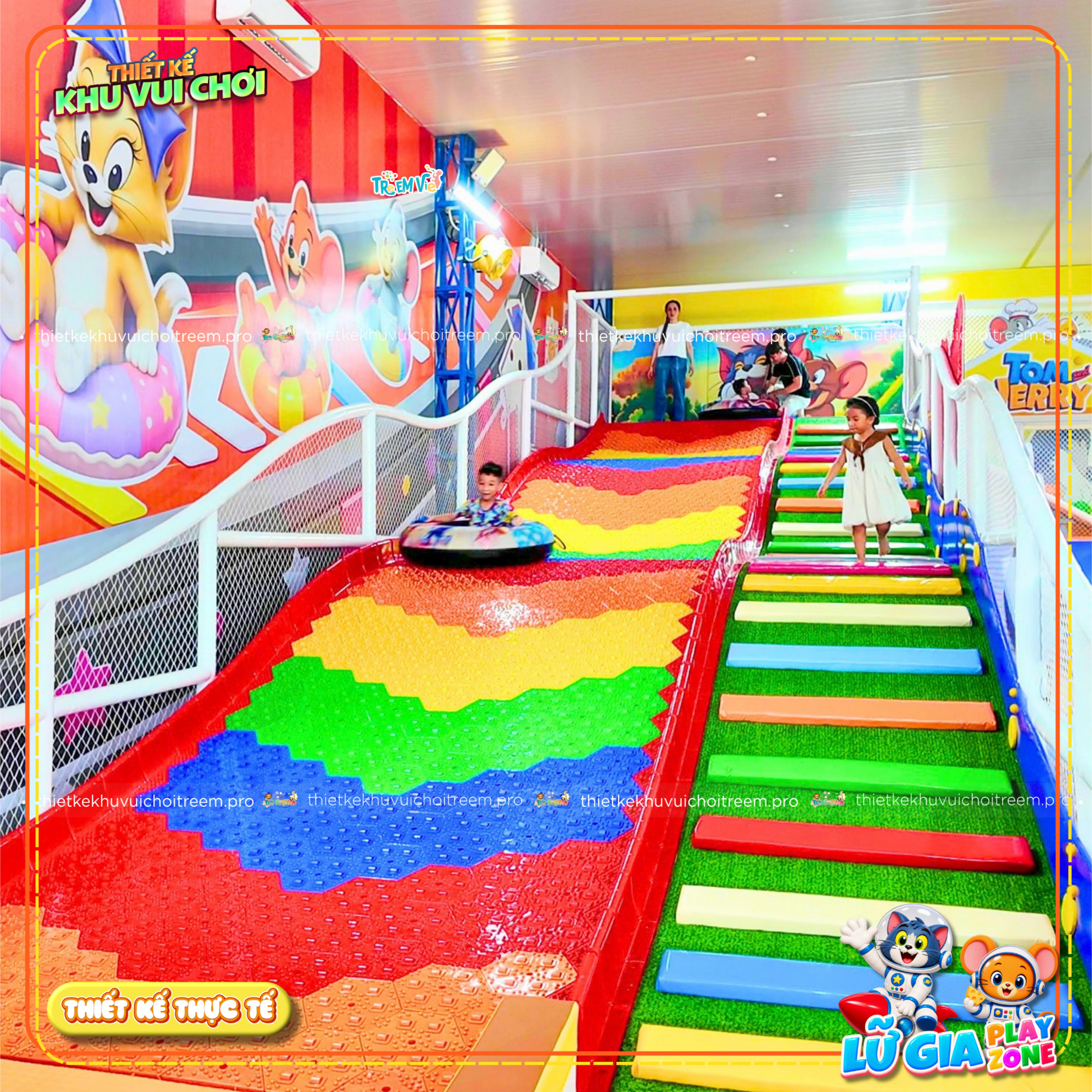 Đường trượt phao khô cầu vồng của dự án thiết kế khu vui chơi Cần Thơ - Lữ Gia Playzone