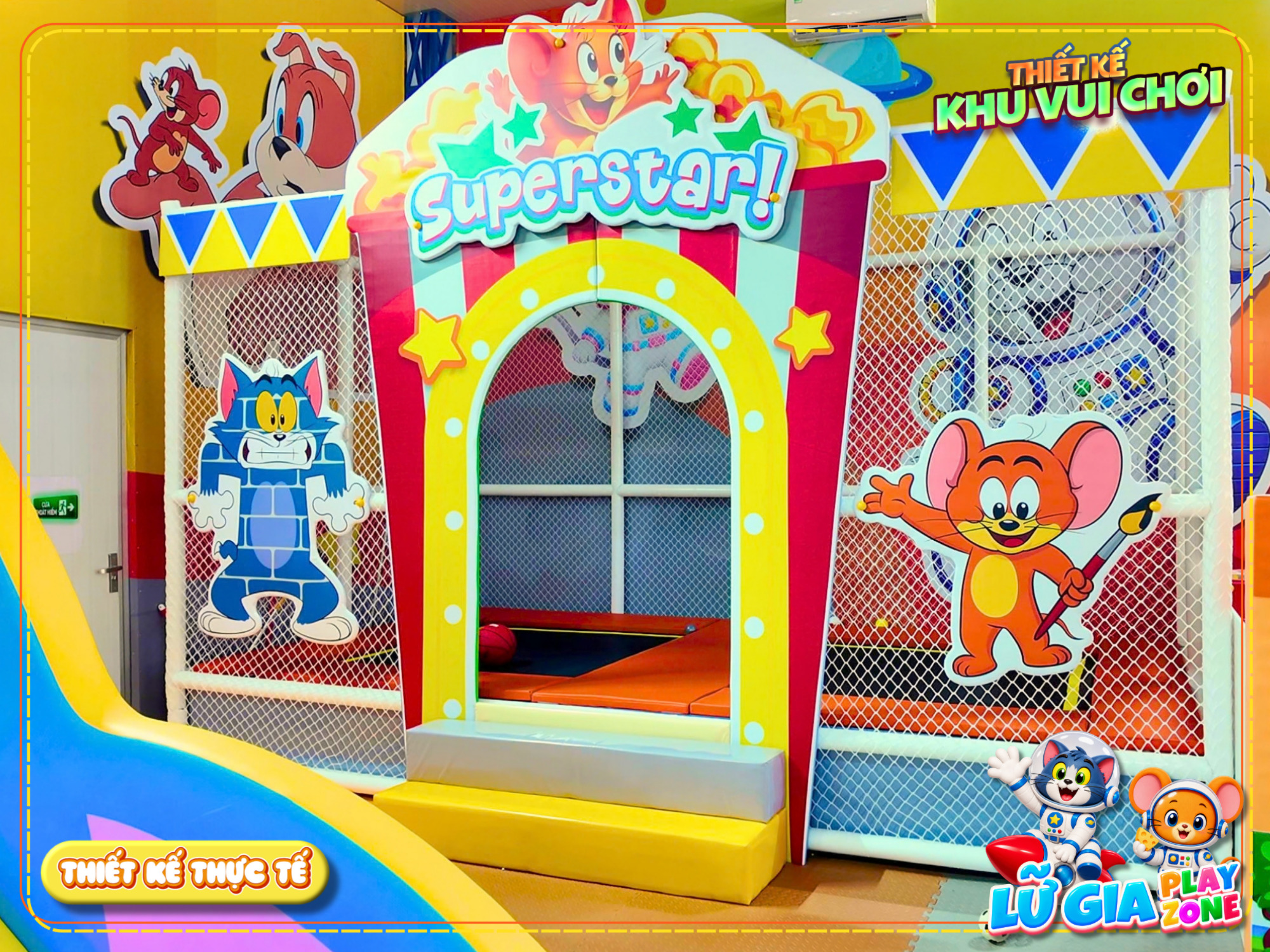 Sàn nhún trampoline của dự án thiết kế khu vui chơi Cần Thơ - Lữ Gia Playzone