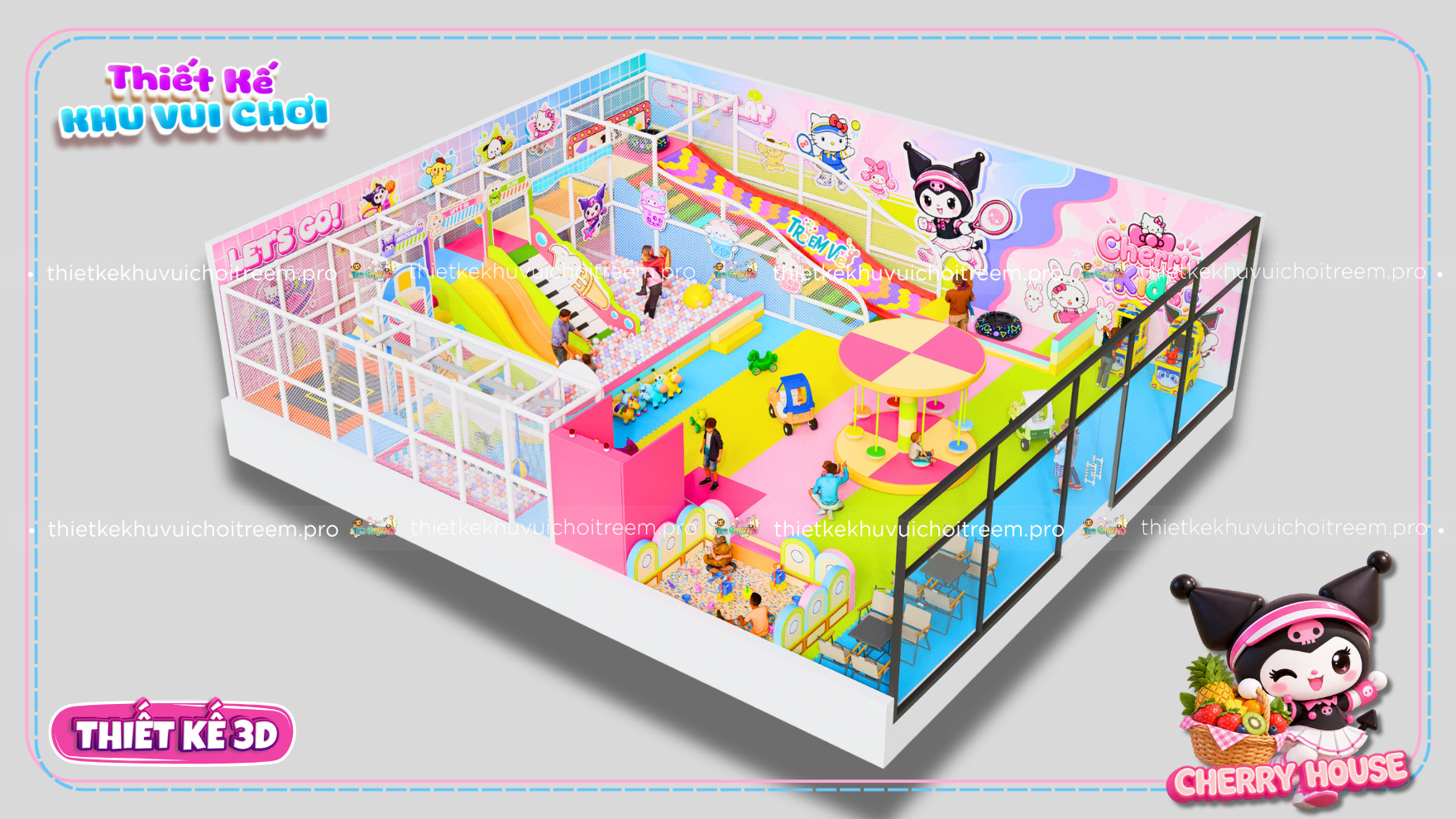 Mô hình 3D thiết kế khu vui chơi Đồng Nai - Cherry House 