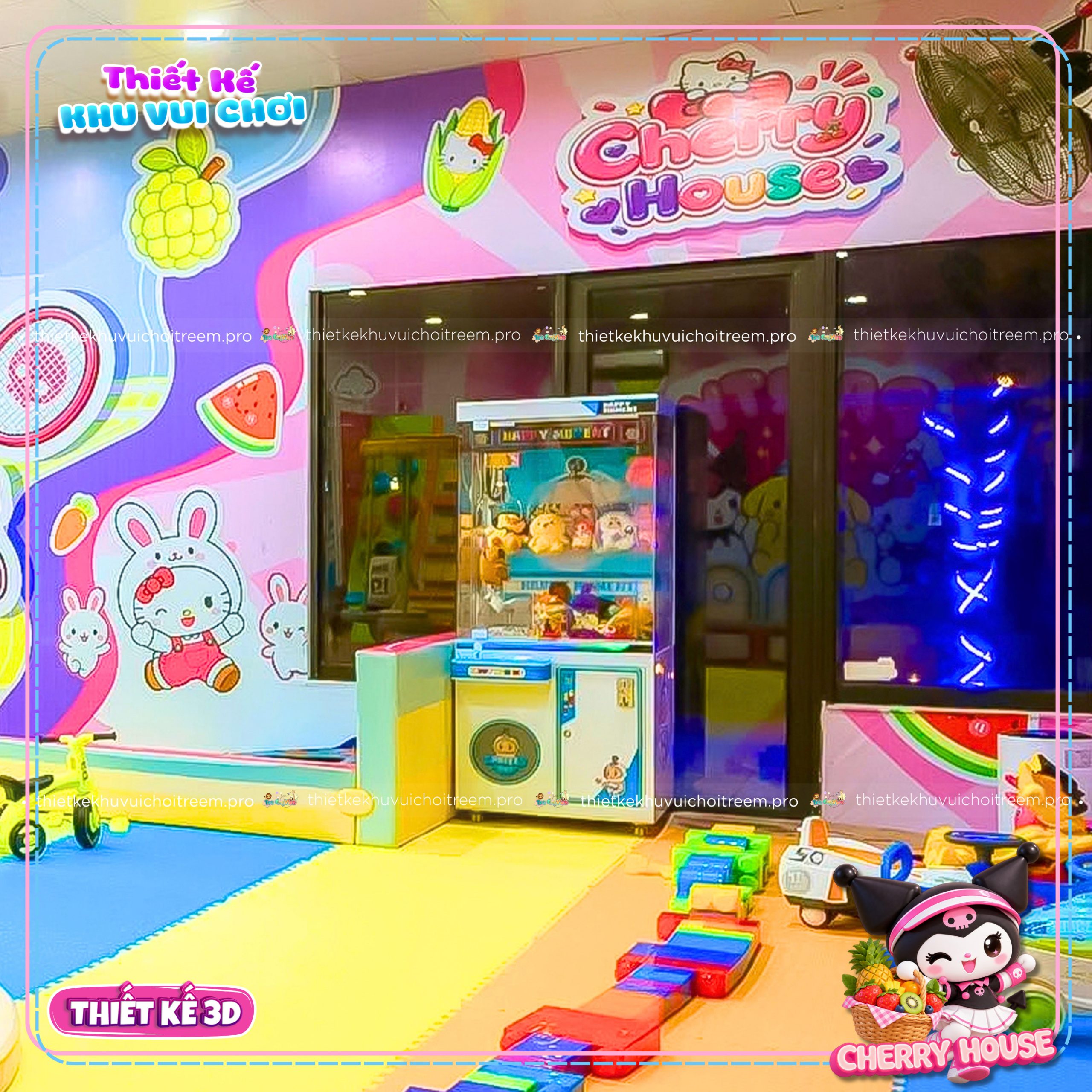Máy game & xe chòi chân của dự án thiết kế khu vui chơi Đồng Nai - Cherry House