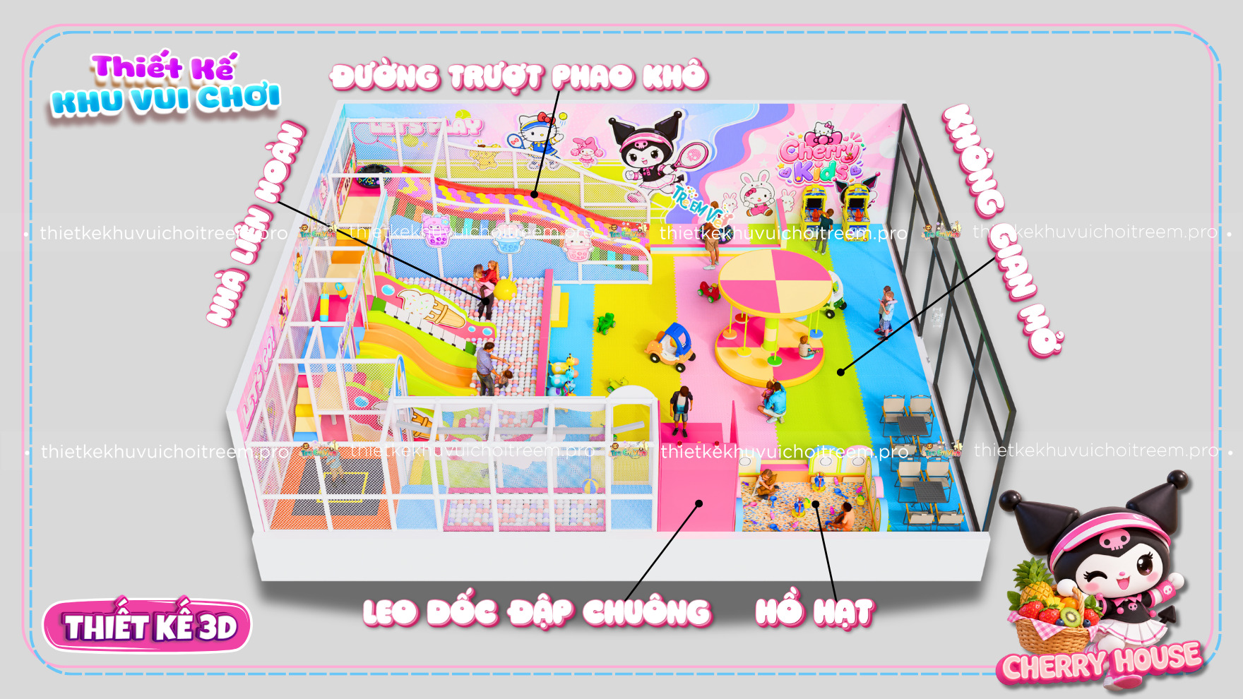 Kết cấu mô hình của dự án thiết kế khu vui chơi Đồng Nai - Cherry House