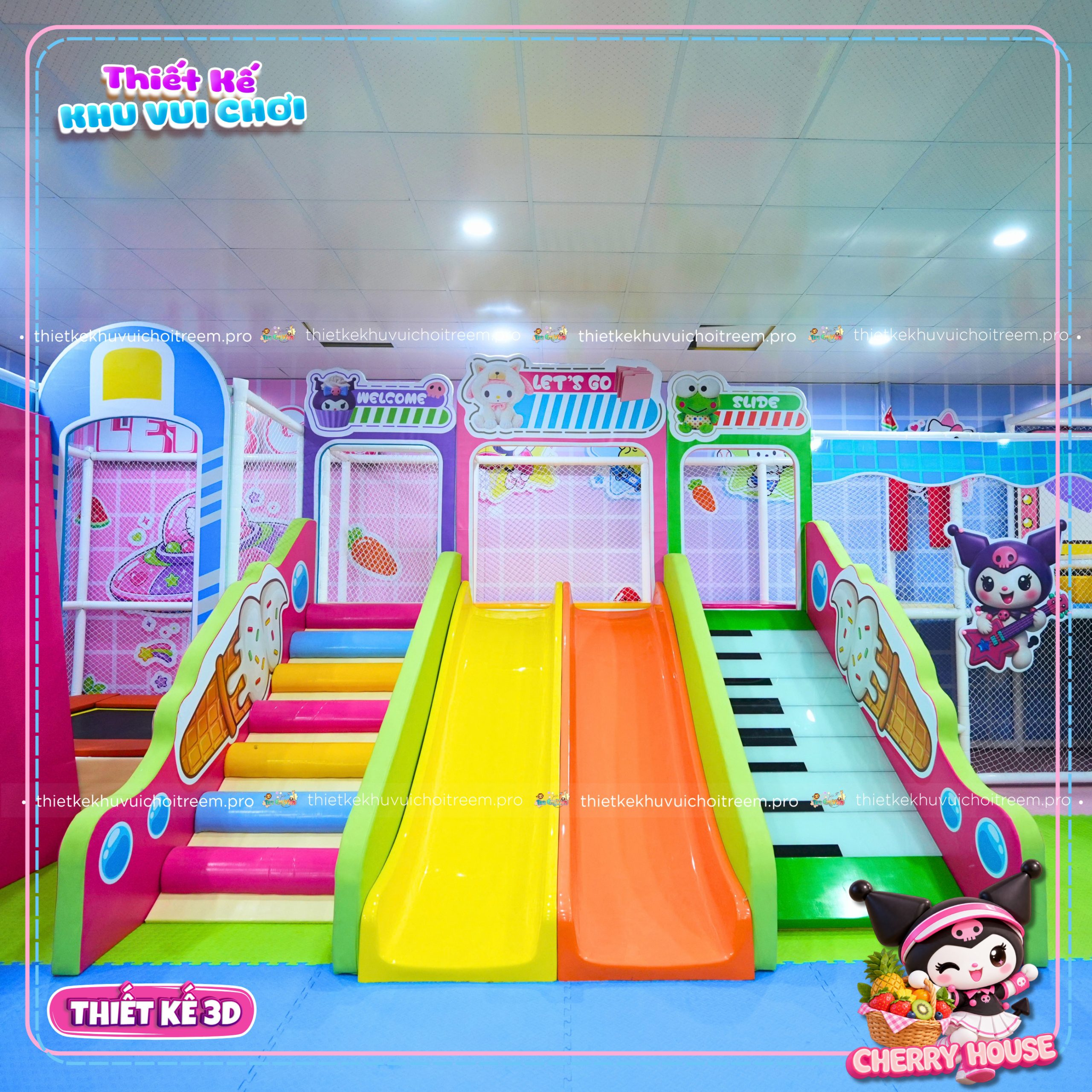 Hệ thống máng trượt của dự án thiết kế khu vui chơi Đồng Nai - Cherry House