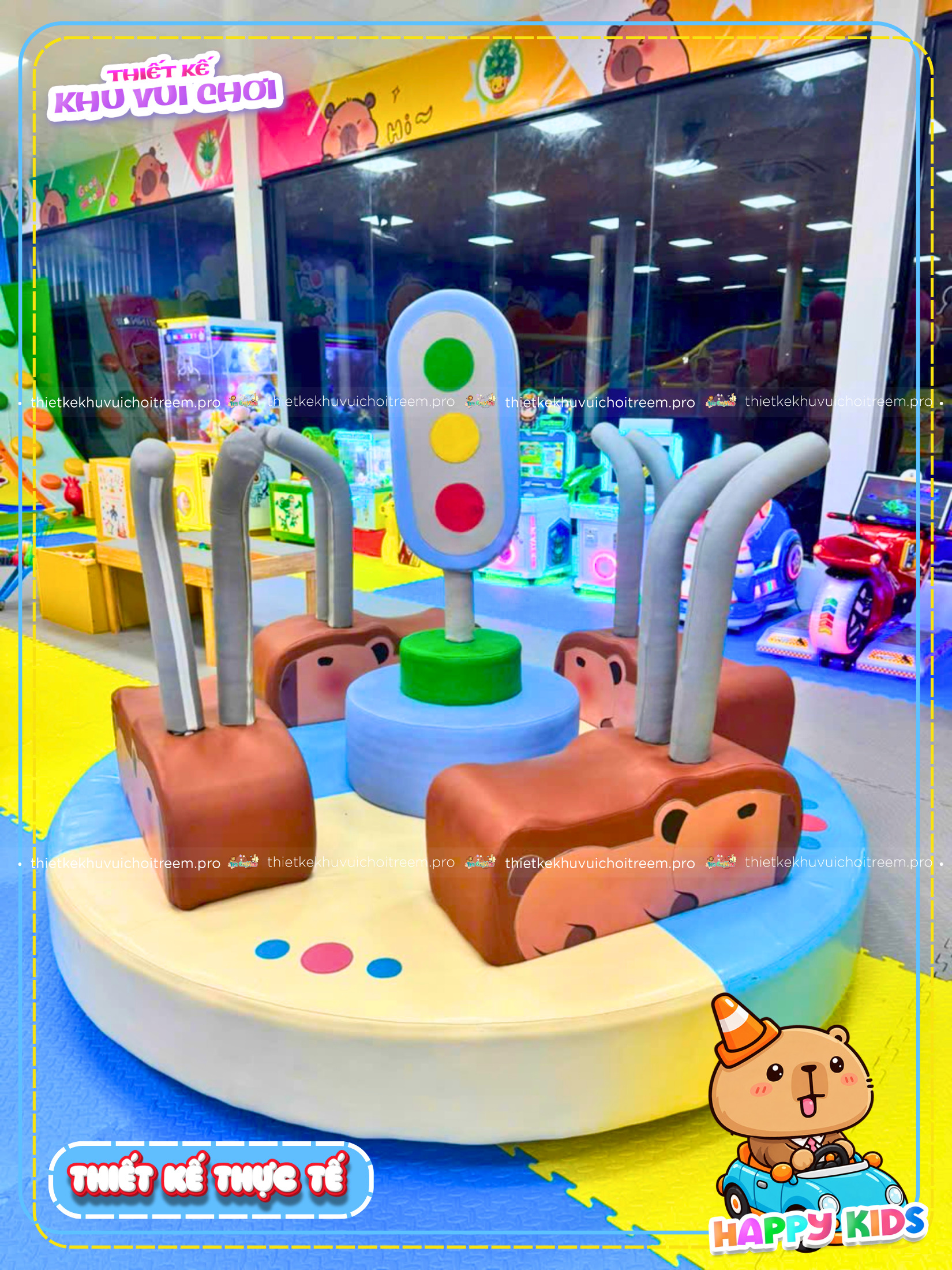 Mâm xoay Capybara của dự án thiết kế khu vui chơi Huế - Happy Kids