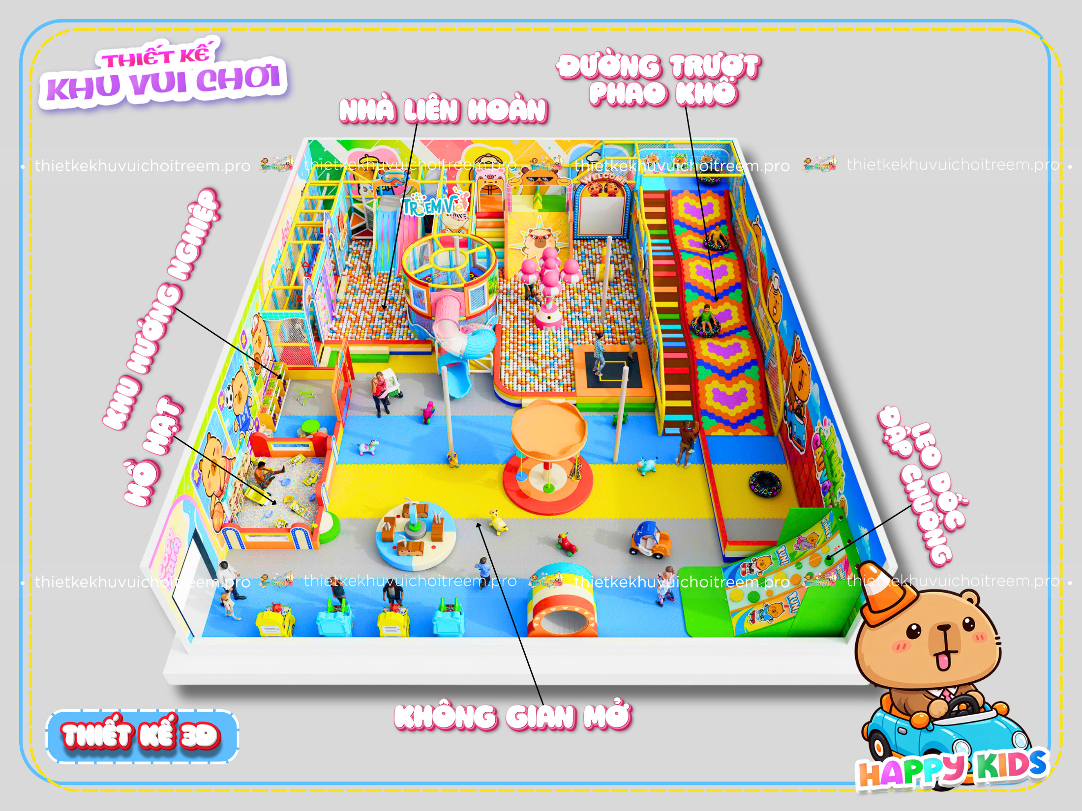 Kết cấu của dự án thiết kế khu vui chơi Huế - Happy Kids