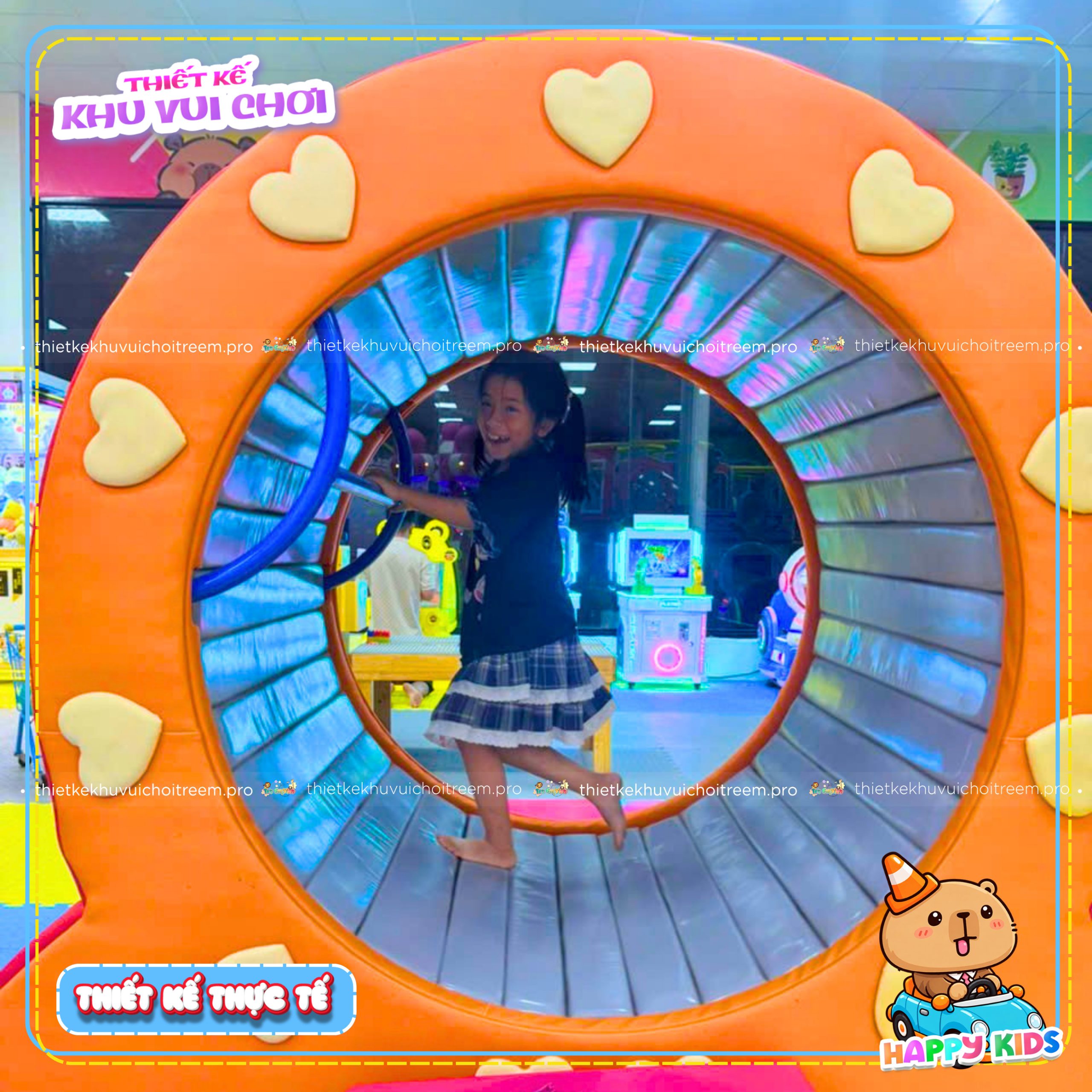 Lồng xoay tiền đình của dự án thiết kế khu vui chơi Huế - Happy Kids