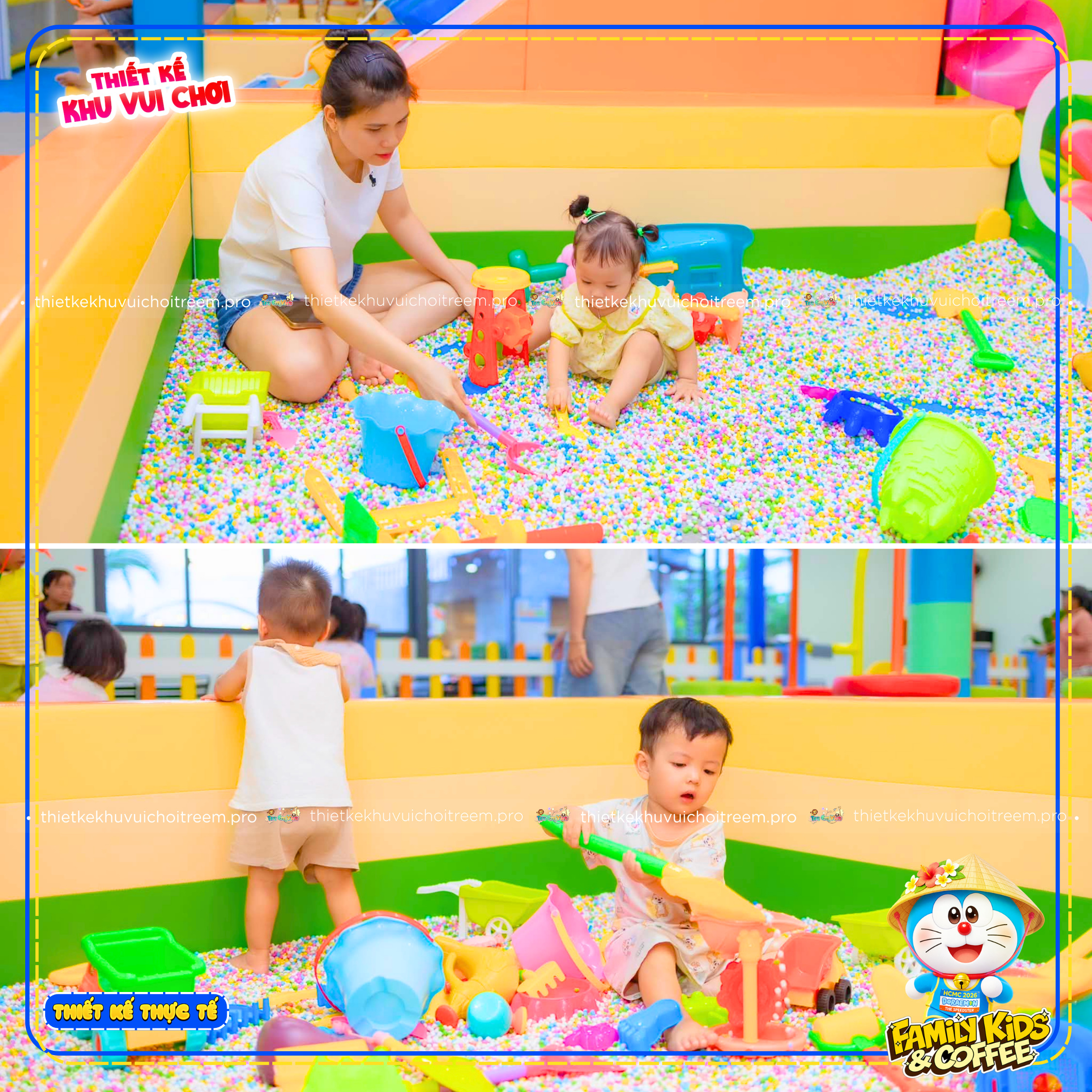 Hồ hạt của dự án thiết kế khu vui chơi Khánh Hòa - Family Kids & Coffee