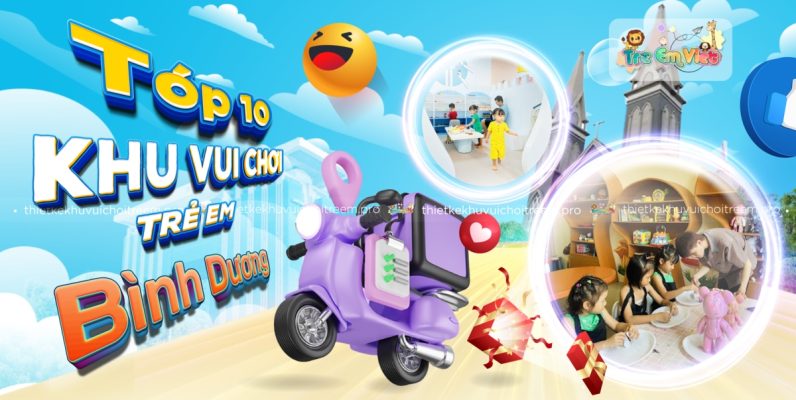 Banner khu vui chơi trẻ em Bình Dương.