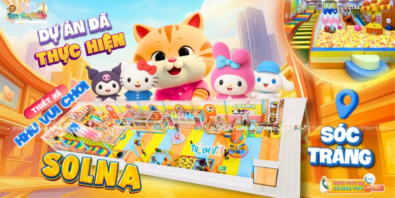 Banner thiết kế khu vui chơi trẻ em Sóc Trăng Solna