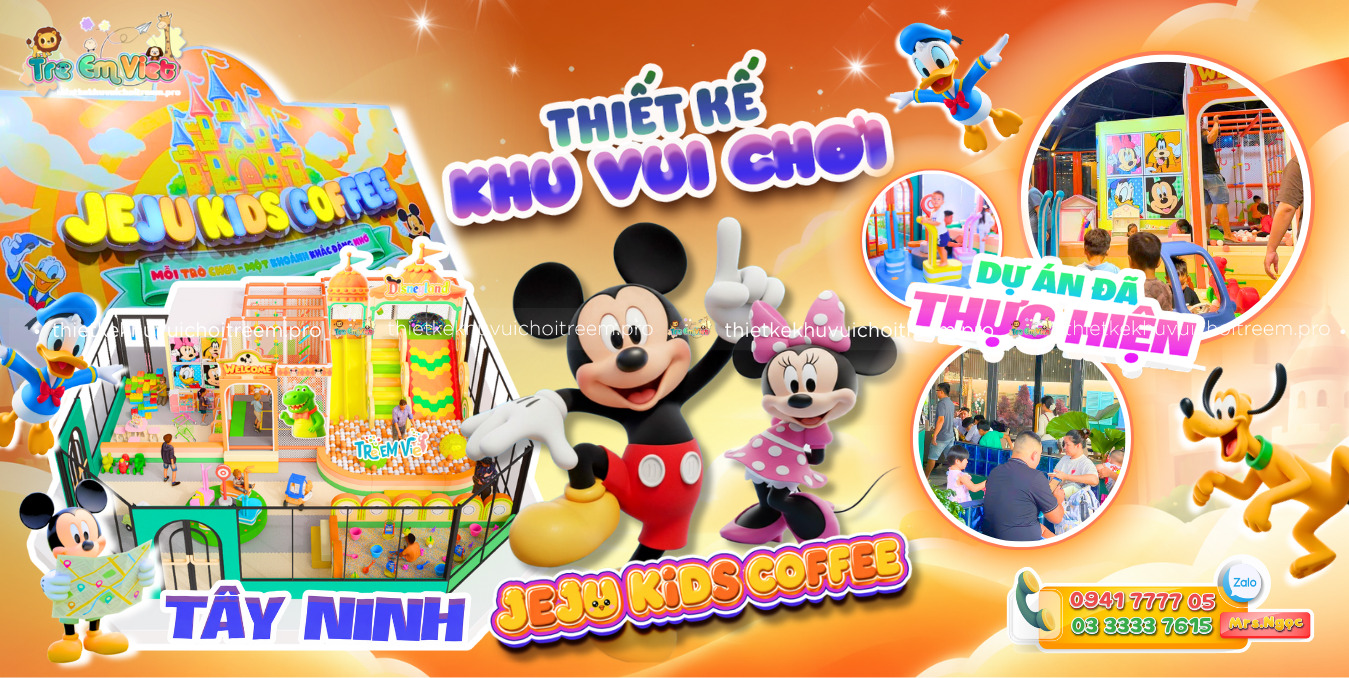 Banner Thiết kế khu vui chơi Tây Ninh - Jeju Kids Coffee